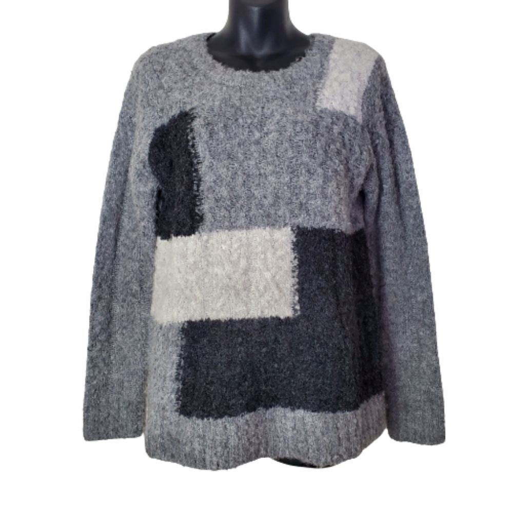 Bass Color Block Black and Gray Sweater Size Med